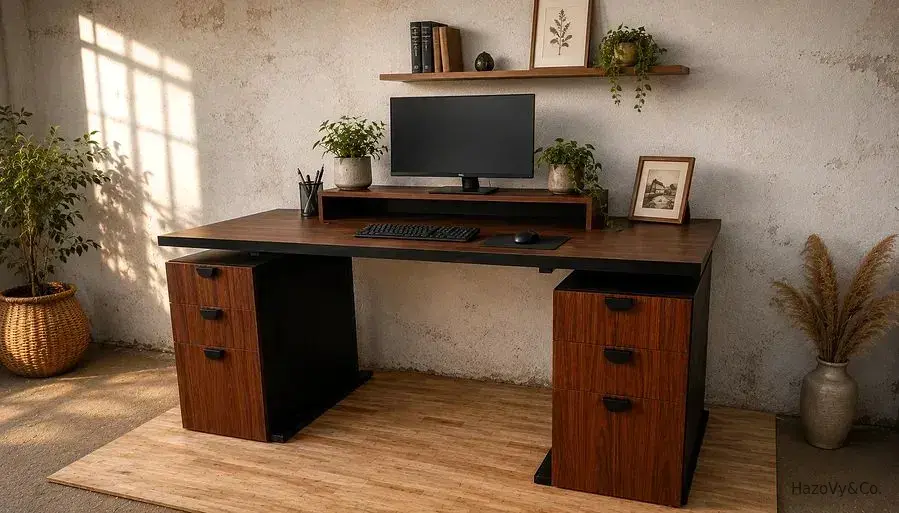 Bureau en bois & métal, sur mesure — HazoVy&Co Antananarivo