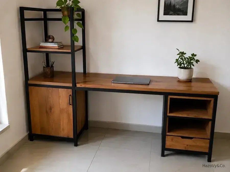 Bureau en bois & métal, sur mesure — HazoVy&Co Antananarivo