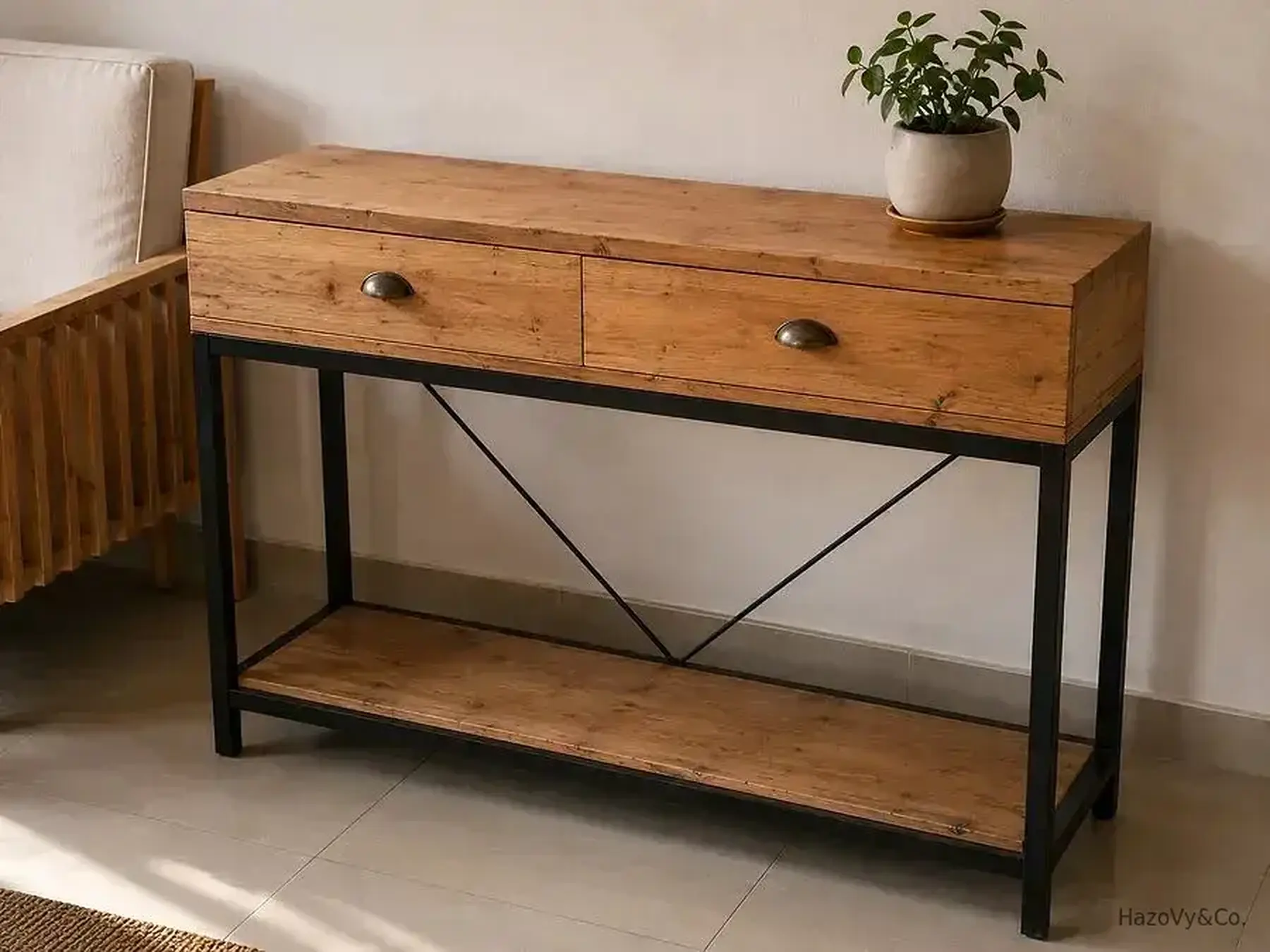 Console en bois & métal, sur mesure — HazoVy&Co Antananarivo