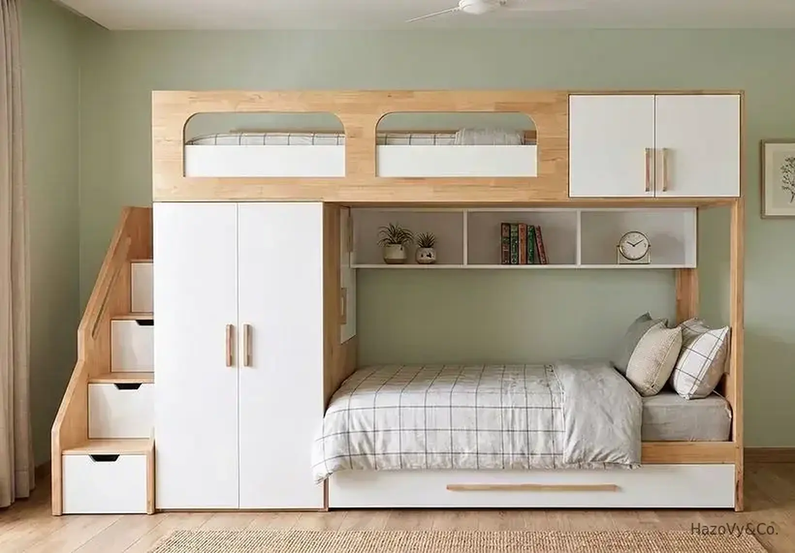 Lit en bois massif & panneaux laqués, sur mesure — HazoVy&Co Antananarivo