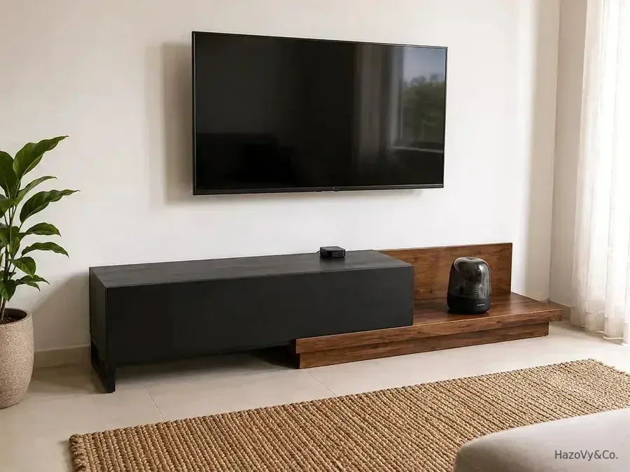 Meuble TV en bois & MDF laqué, sur mesure — HazoVy&Co Antananarivo