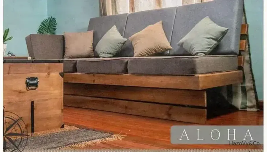 Canapé en bois & tissu, sur mesure — HazoVy&Co Antananarivo