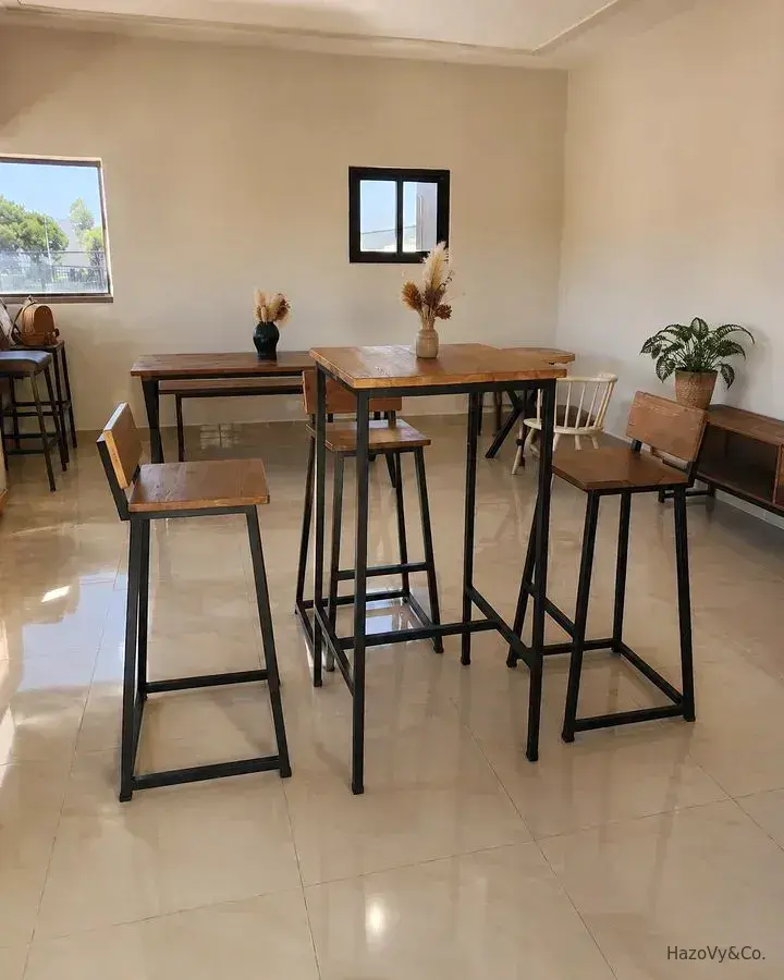 Table à manger en bois & métal, sur mesure — HazoVy&Co Antananarivo