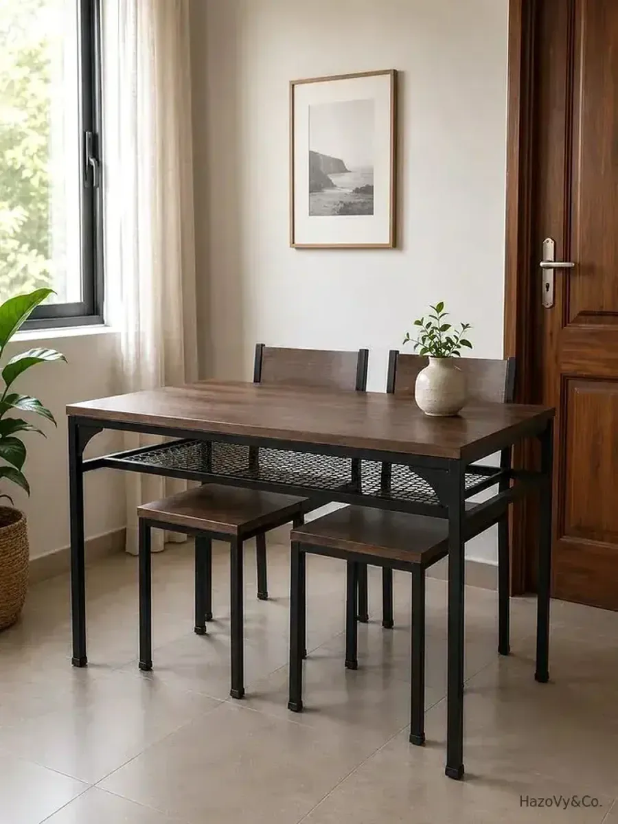 Table à manger en bois & métal, sur mesure — HazoVy&Co Antananarivo
