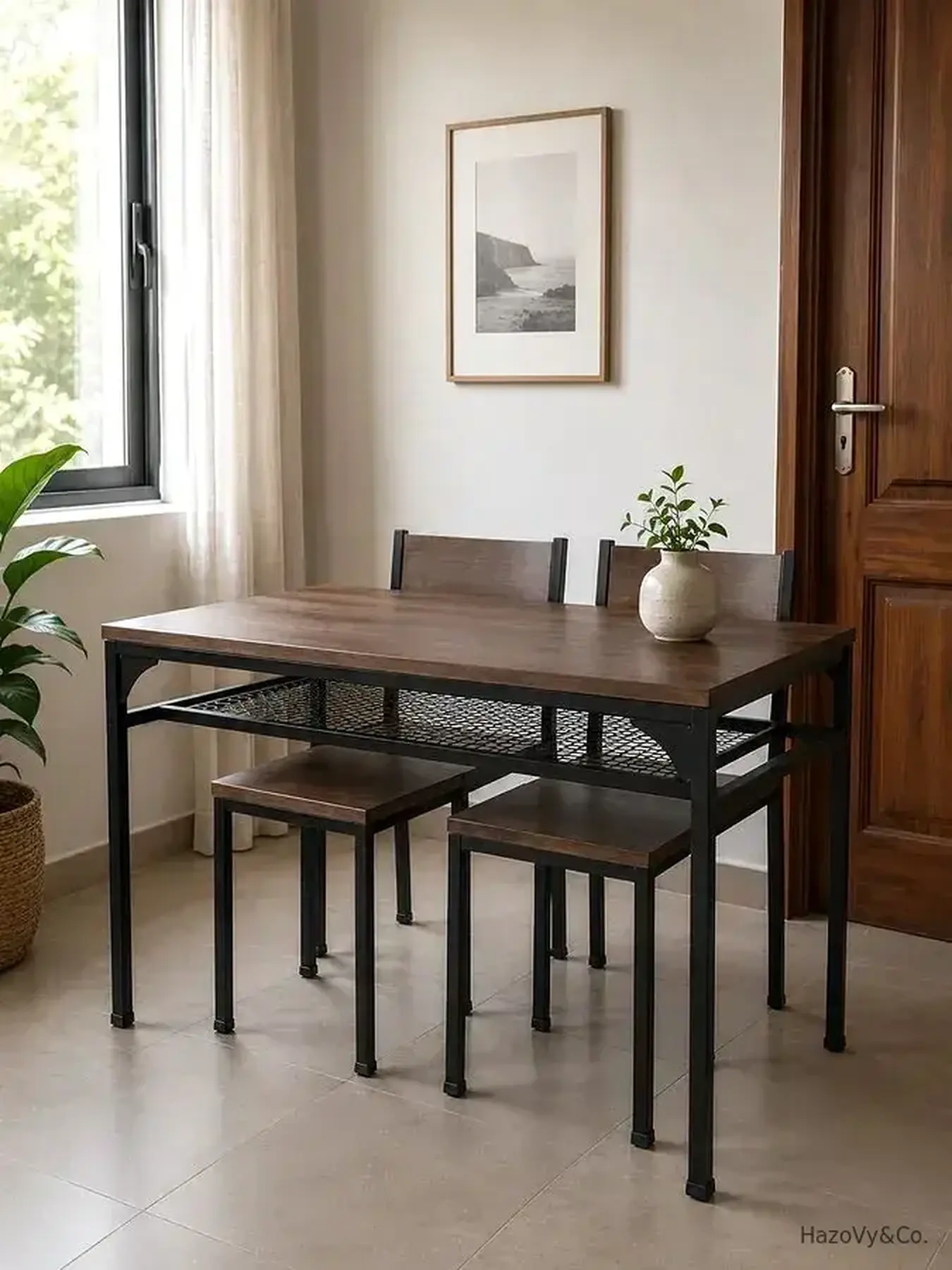 Table à manger en bois & métal, sur mesure — HazoVy&Co Antananarivo