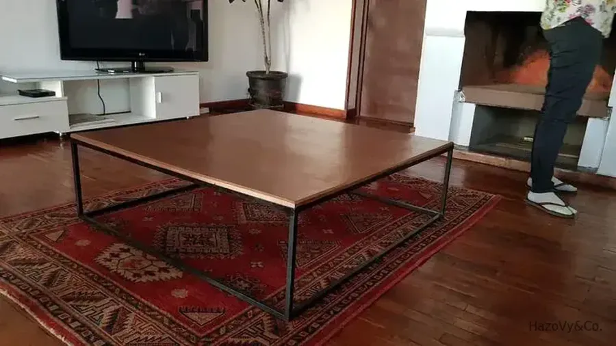Table basse en bois & métal, sur mesure — HazoVy&Co Antananarivo