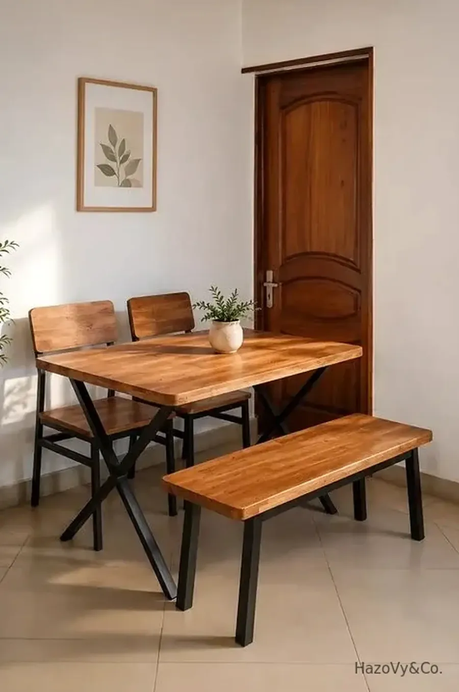 Table à manger en bois & métal, sur mesure — HazoVy&Co Antananarivo